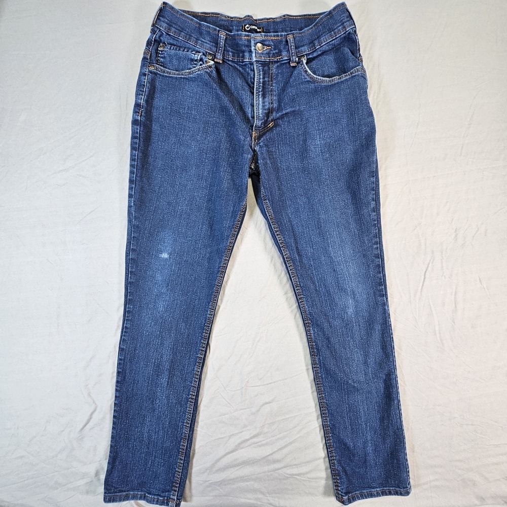 Origin Jeans‎ Mens 34 32 Dark Blue Fighter Fit Stretch Denim Made In USA